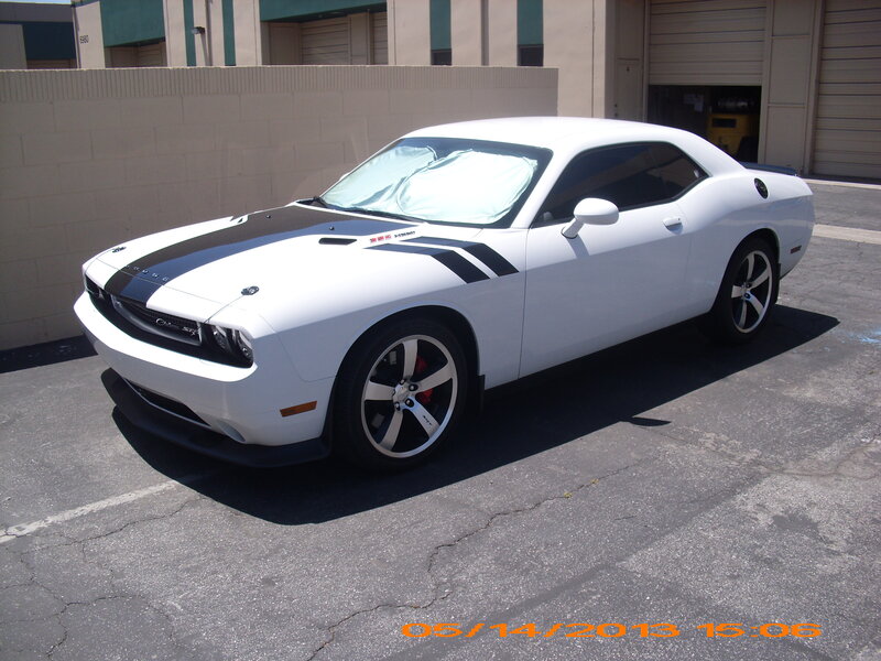 White Dodge Challenger — Neutral, Afternoon