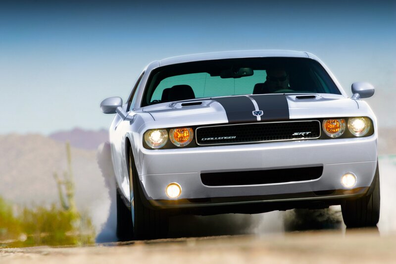White Dodge Challenger — Silver, Dynamic, Afternoon, Photograph