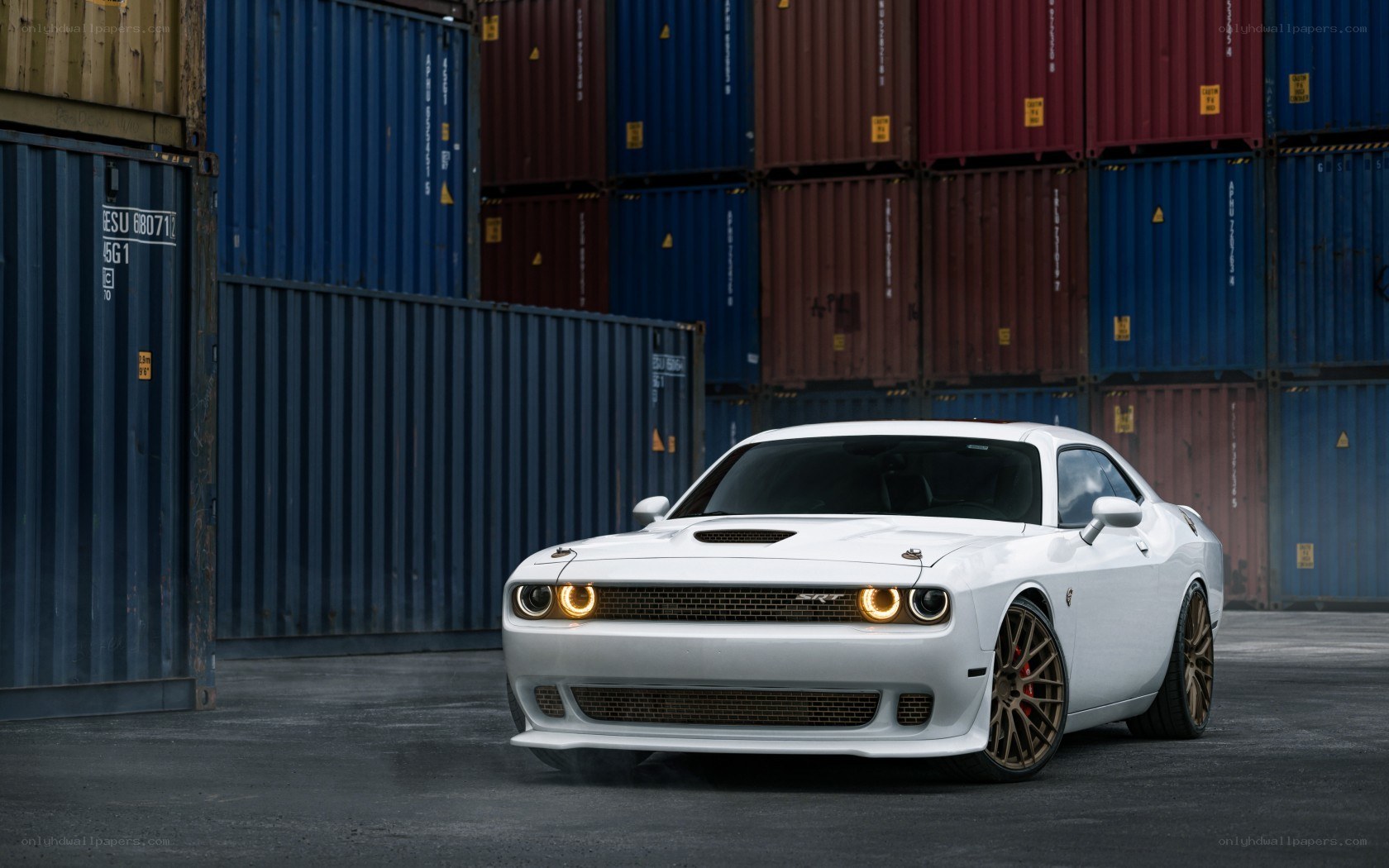 White Dodge Challenger SRT