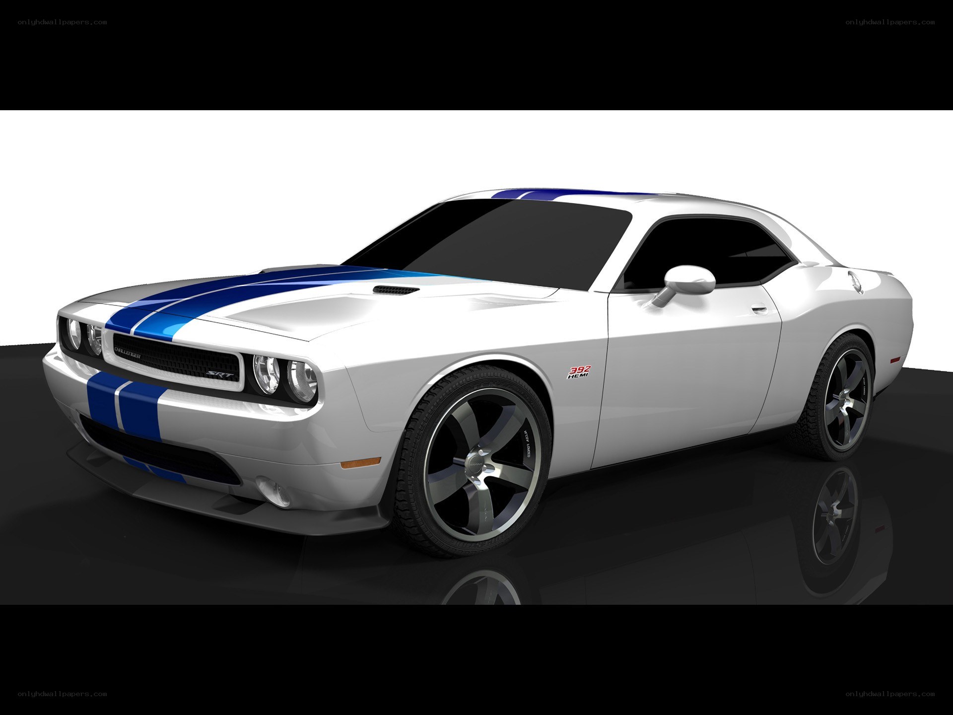 white dodge challenger srt