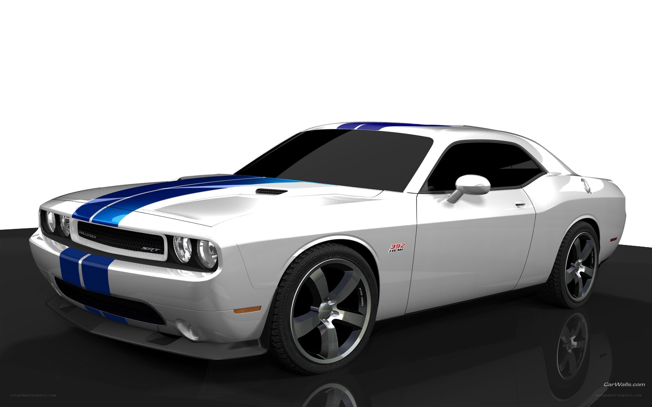 white dodge challenger srt