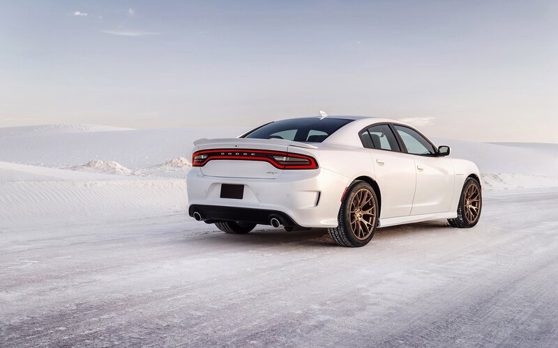 White Dodge Charger — Serene, Winter