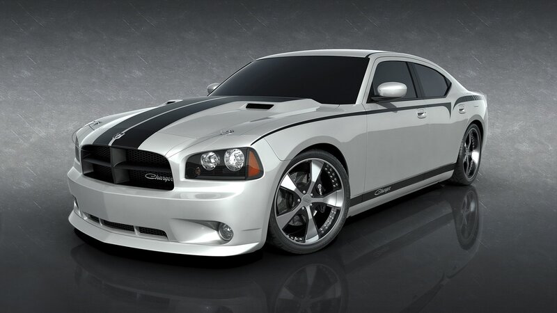 White Dodge Charger — Silver, Dramatic, 3d Render
