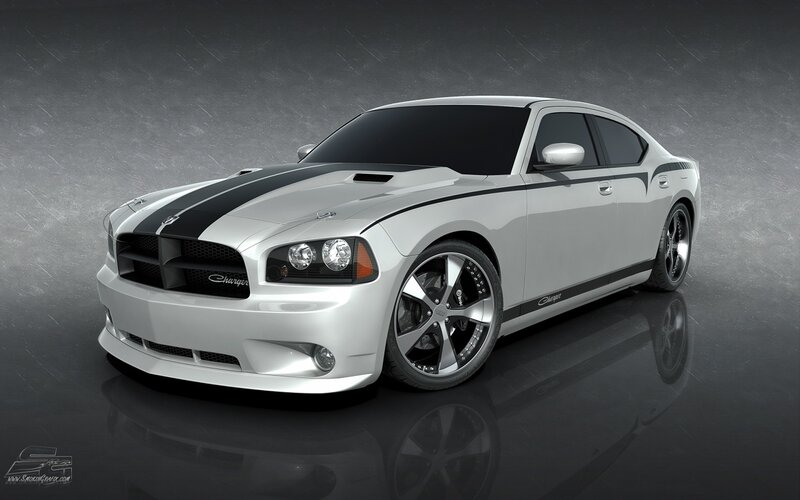 White Dodge Charger — Silver, Dramatic