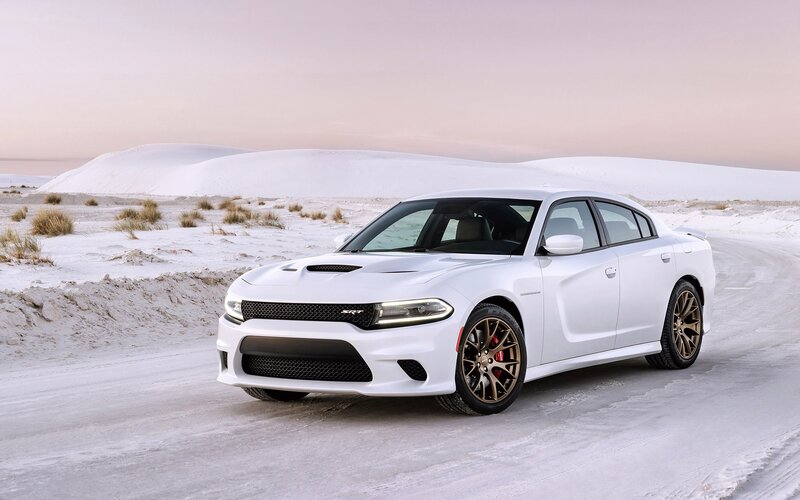White Dodge Charger Srt — Dramatic, Sunset, Photograph