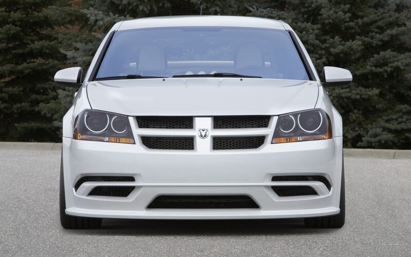 white dodge dart front view
