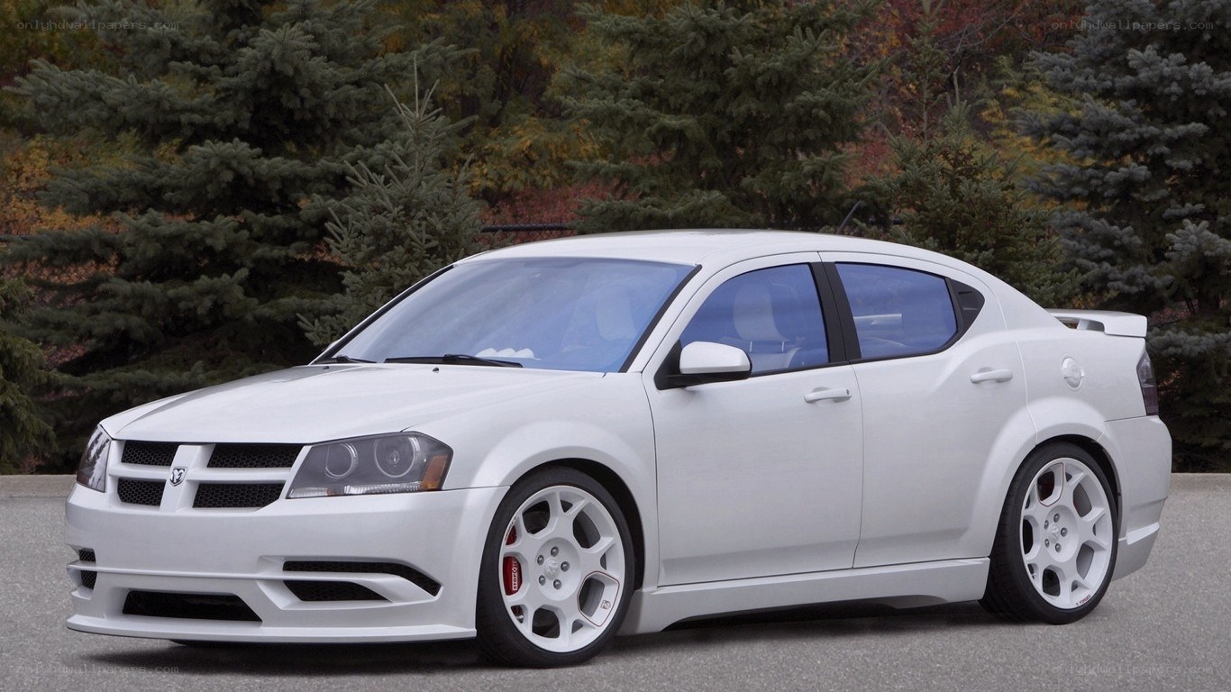 white dodge sedan car