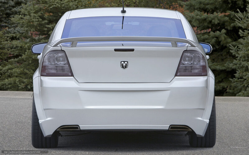 white dodge sedan rear view