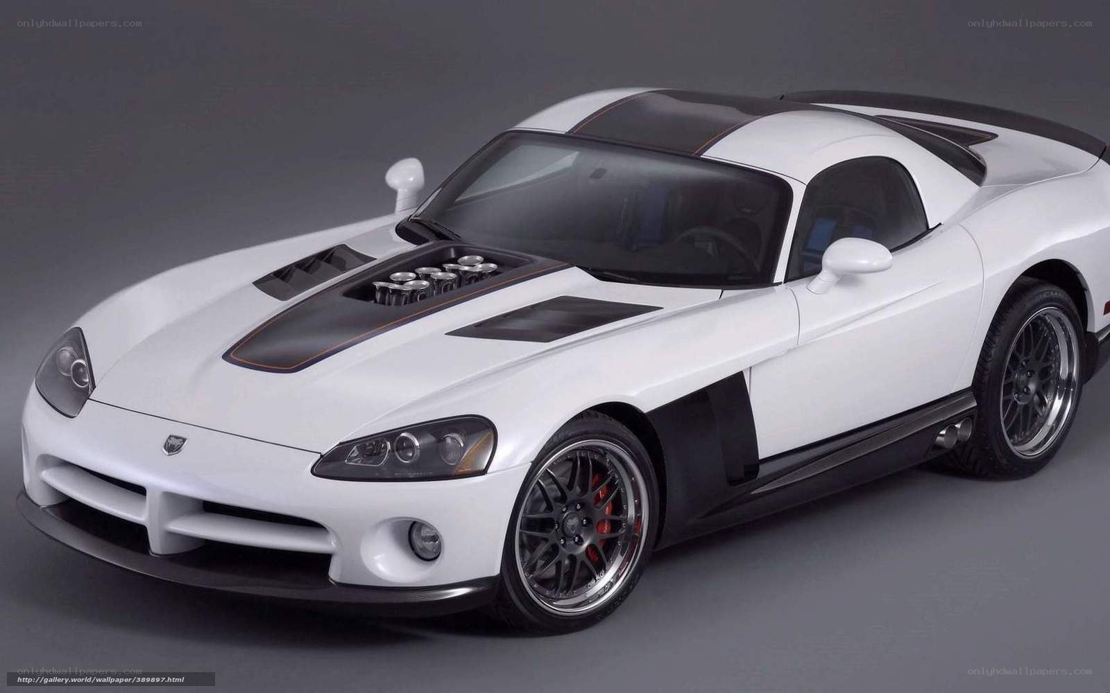 White Dodge Viper sports car