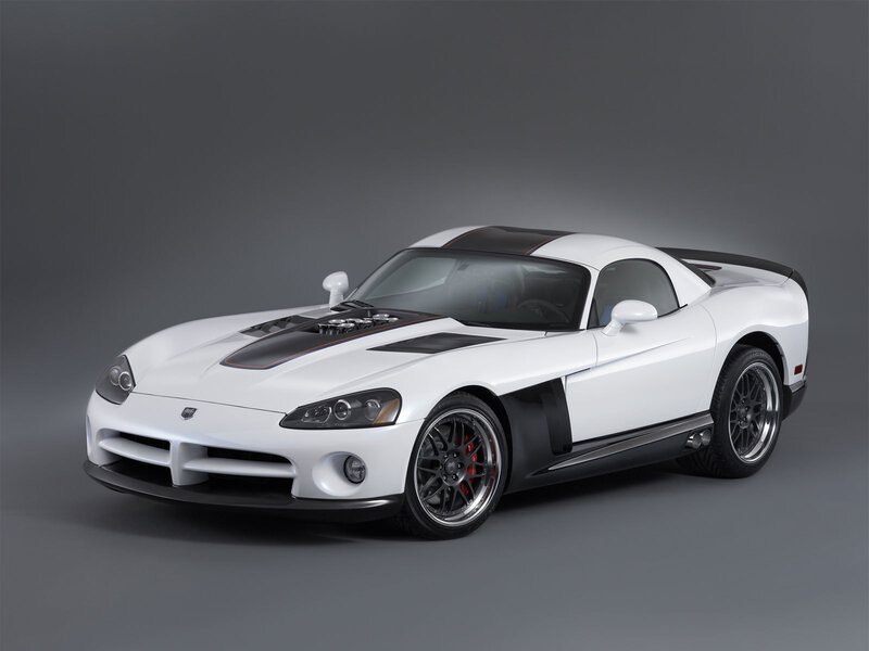 White Dodge Viper sports car
