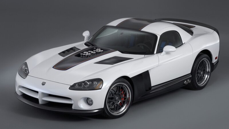 White Dodge Viper sports car