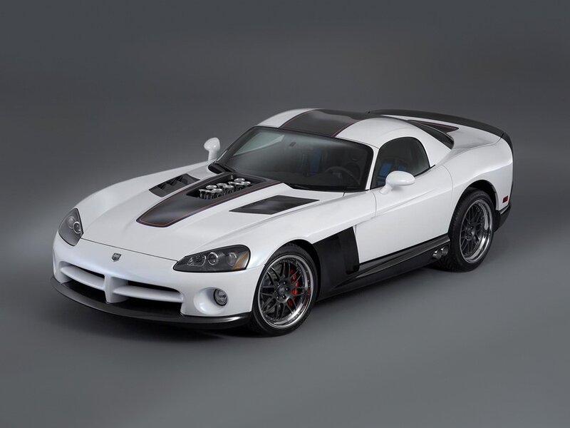 white dodge viper sports car
