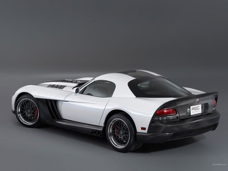 white dodge viper sports car