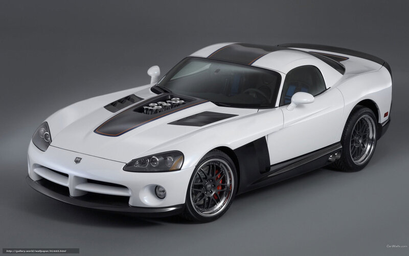 White Dodge Viper sports car