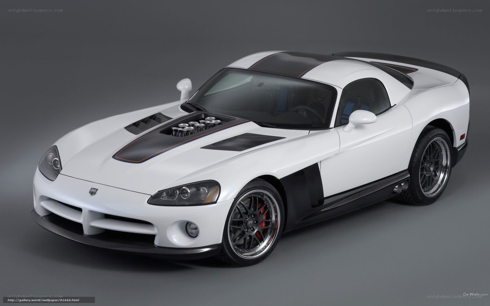 White Dodge Viper sports car