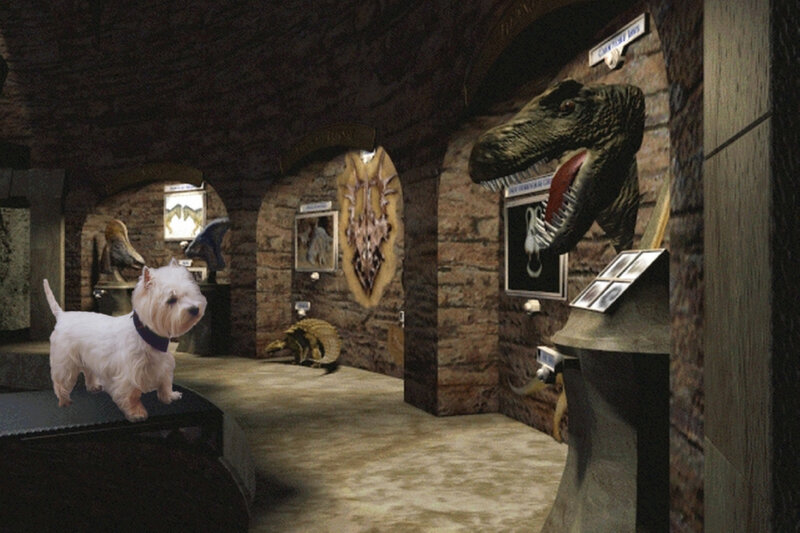 White Dog in Museum — Brown