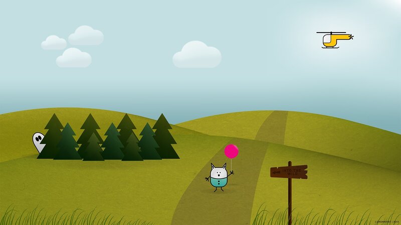 White Dog with Balloon