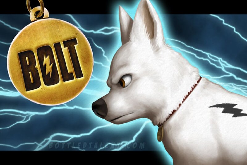 White Dog with Lightning Bolt