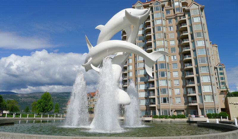 White Dolphin Sculpture — Blue