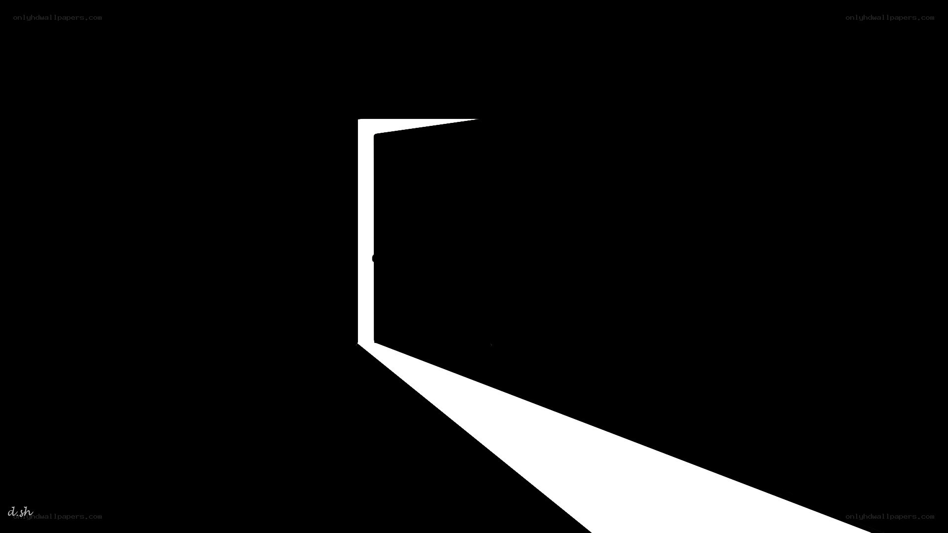 white door in dark room