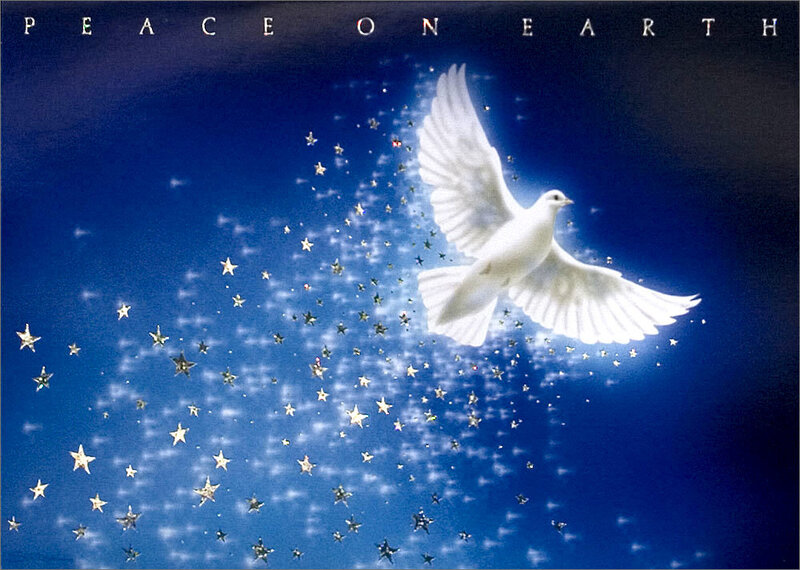 White Dove Flying — Blue, Serene