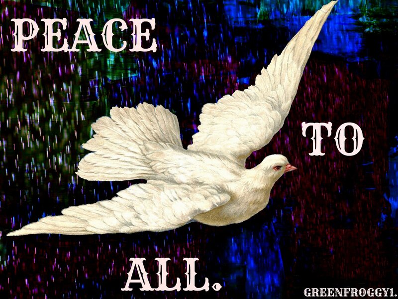 White Dove in Flight — Blue, Peaceful
