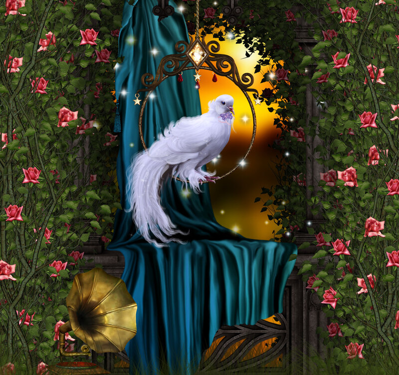 White Dove on Throne