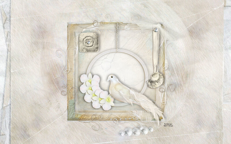 White Dove with Flowers