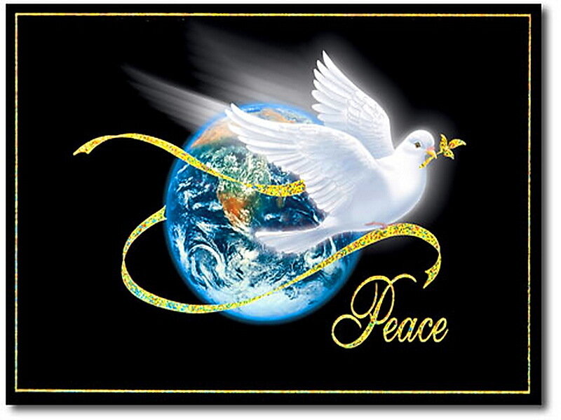 White Dove with Olive Branch — Black