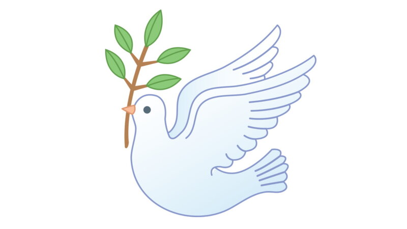 White Dove with Olive Branch — Peaceful