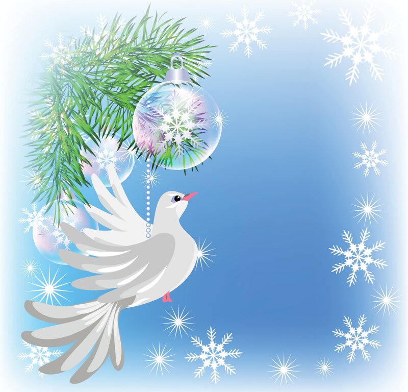 White Dove with Ornaments