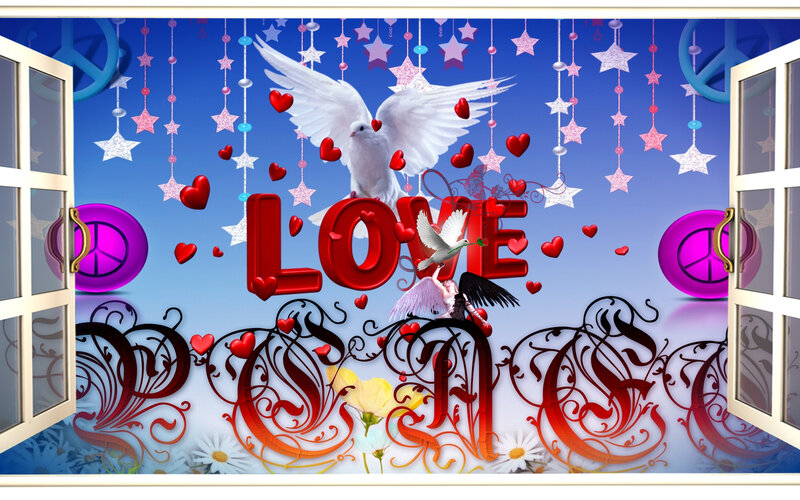 White Doves and Hearts