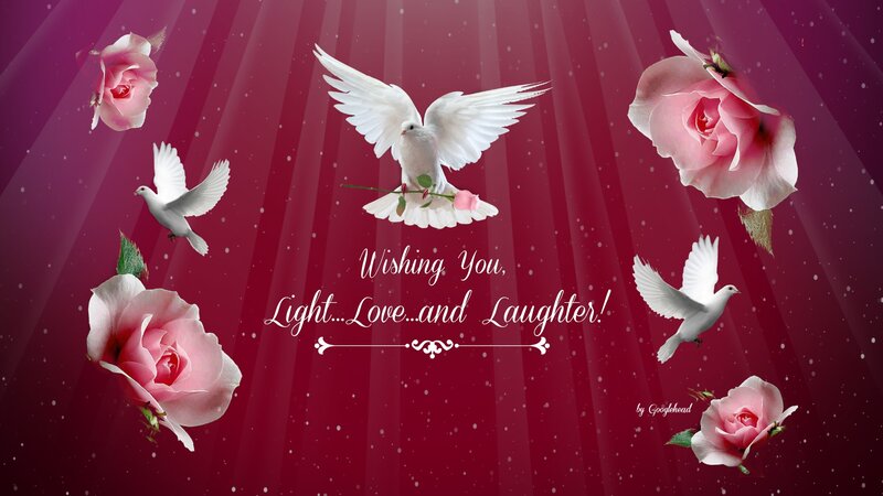 White Doves and Roses — Red