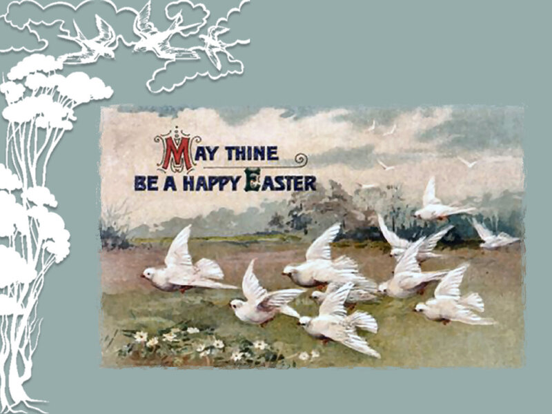 White Doves Flying — Green