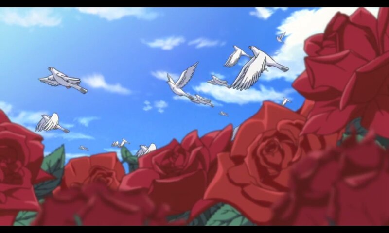 White Doves Flying — Red, Serene