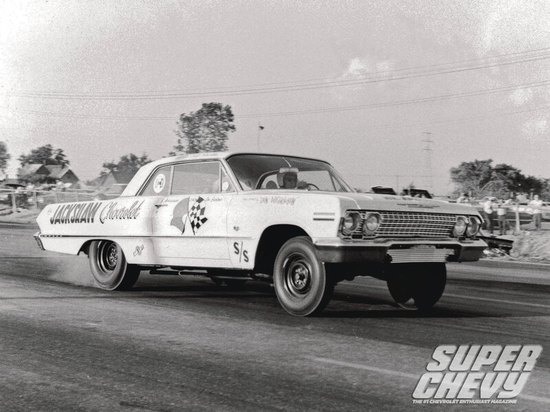 White Drag Racing Car — Black