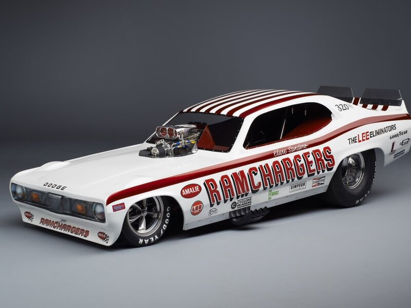 White Drag Racing Car — Dramatic