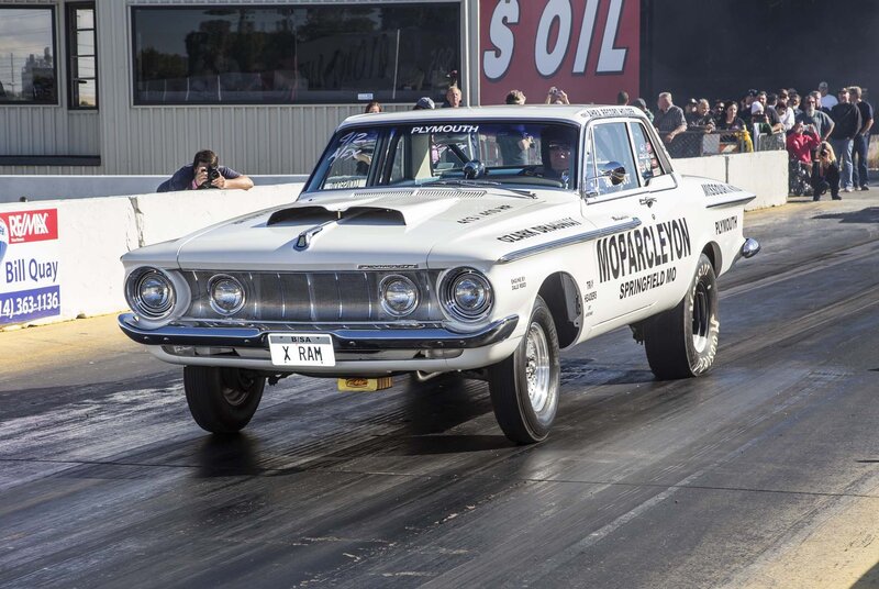 White Drag Racing Car — Dynamic, Afternoon, Photograph, Crowd