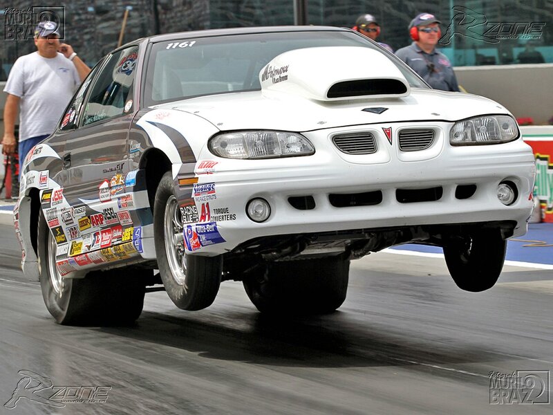 White Drag Racing Car — Dynamic, Afternoon