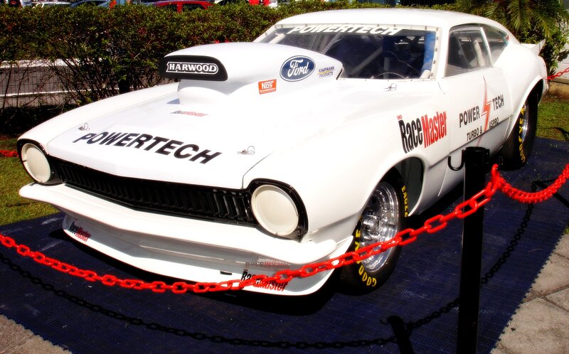 White Drag Racing Car — Static