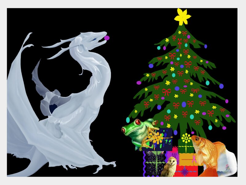 White Dragon and Christmas Tree