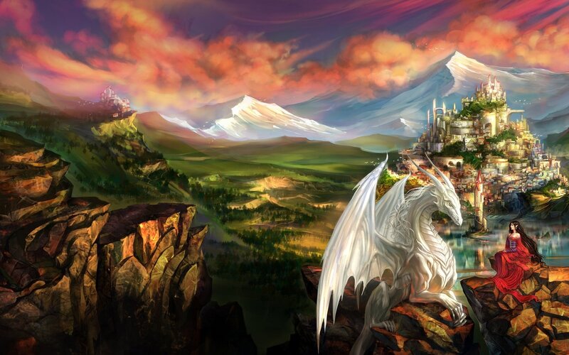 White Dragon and Woman