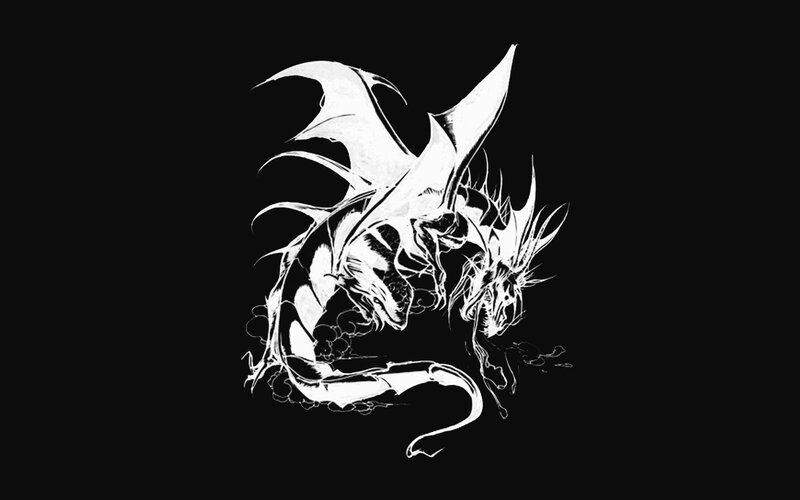 white dragon illustration