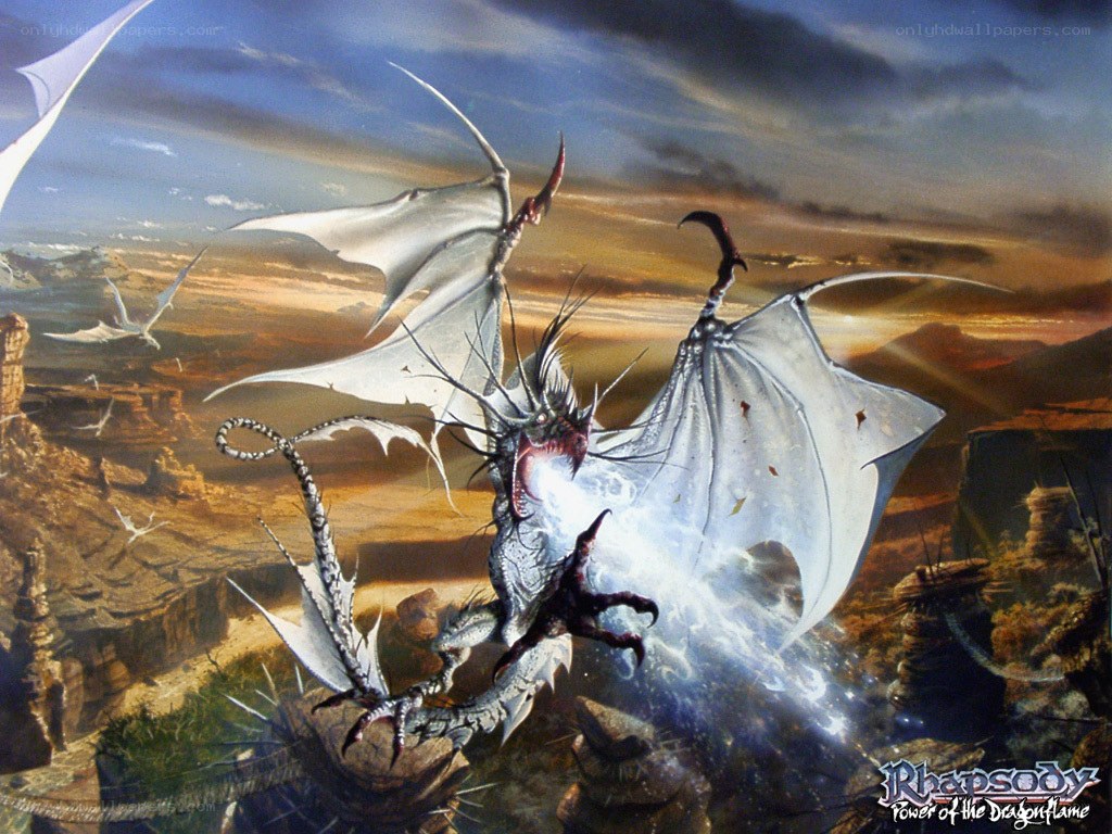 White dragon in battle