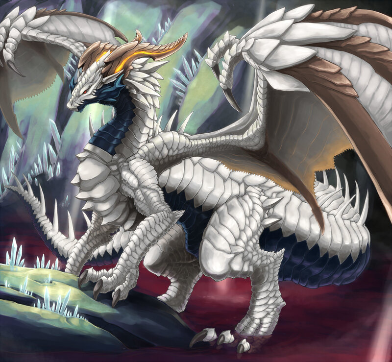 White Dragon in Cave