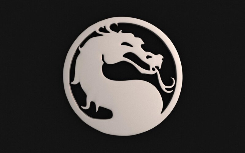 White Dragon Logo — Black, Dark