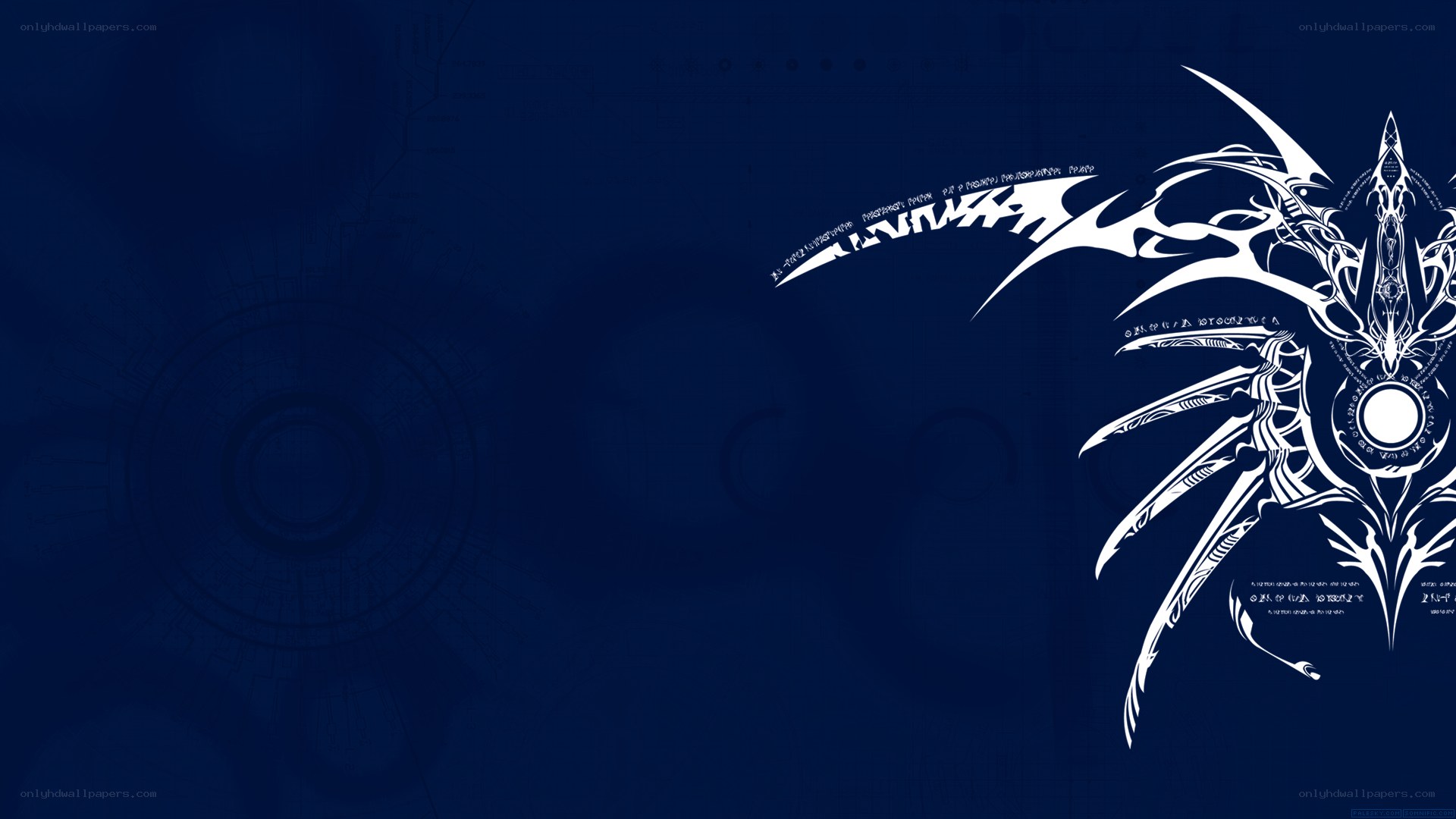 white dragon on blue background