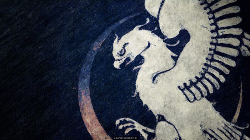 White Dragon on Dark Background — Black