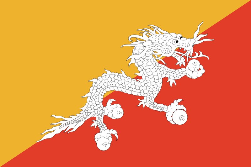 White Dragon on Flag — Red