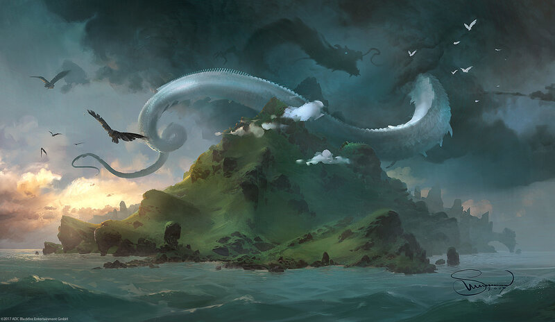 White Dragon over Island